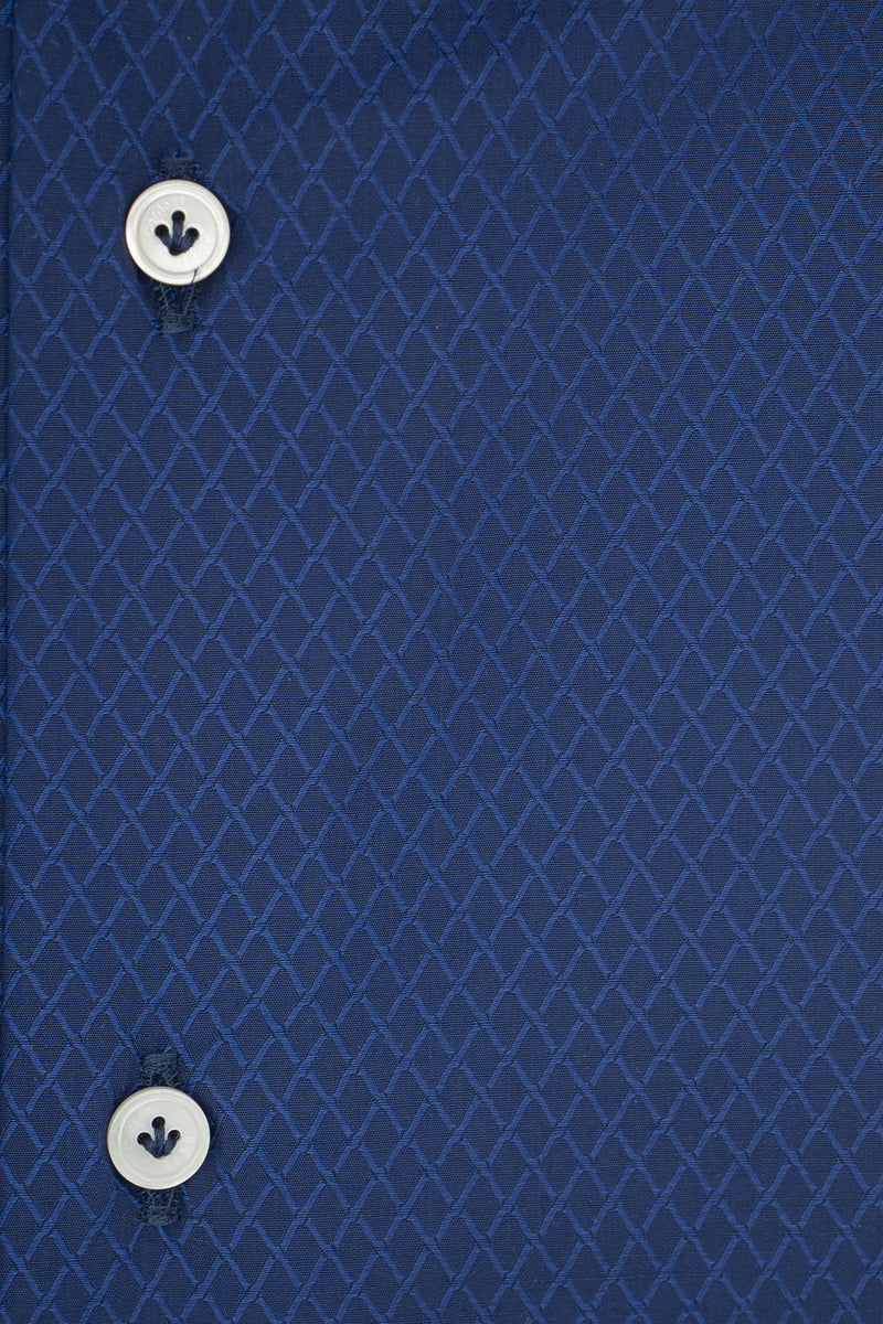 Dobby Shirt Blue Rhombs