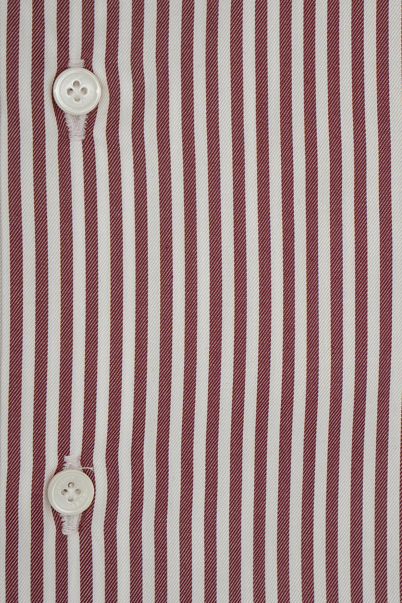 Striped Twill Shirt Red