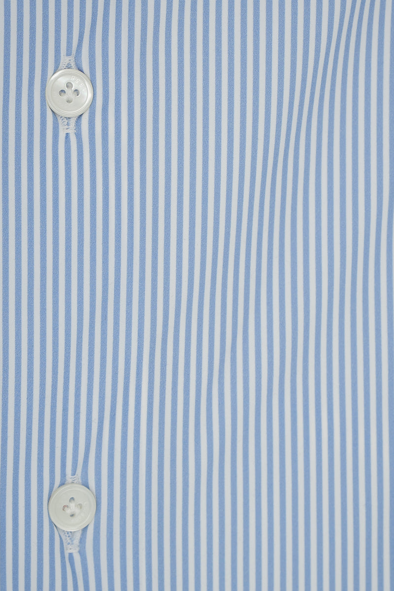 Striped Azure No Iron Techincal Fabrics Shirt