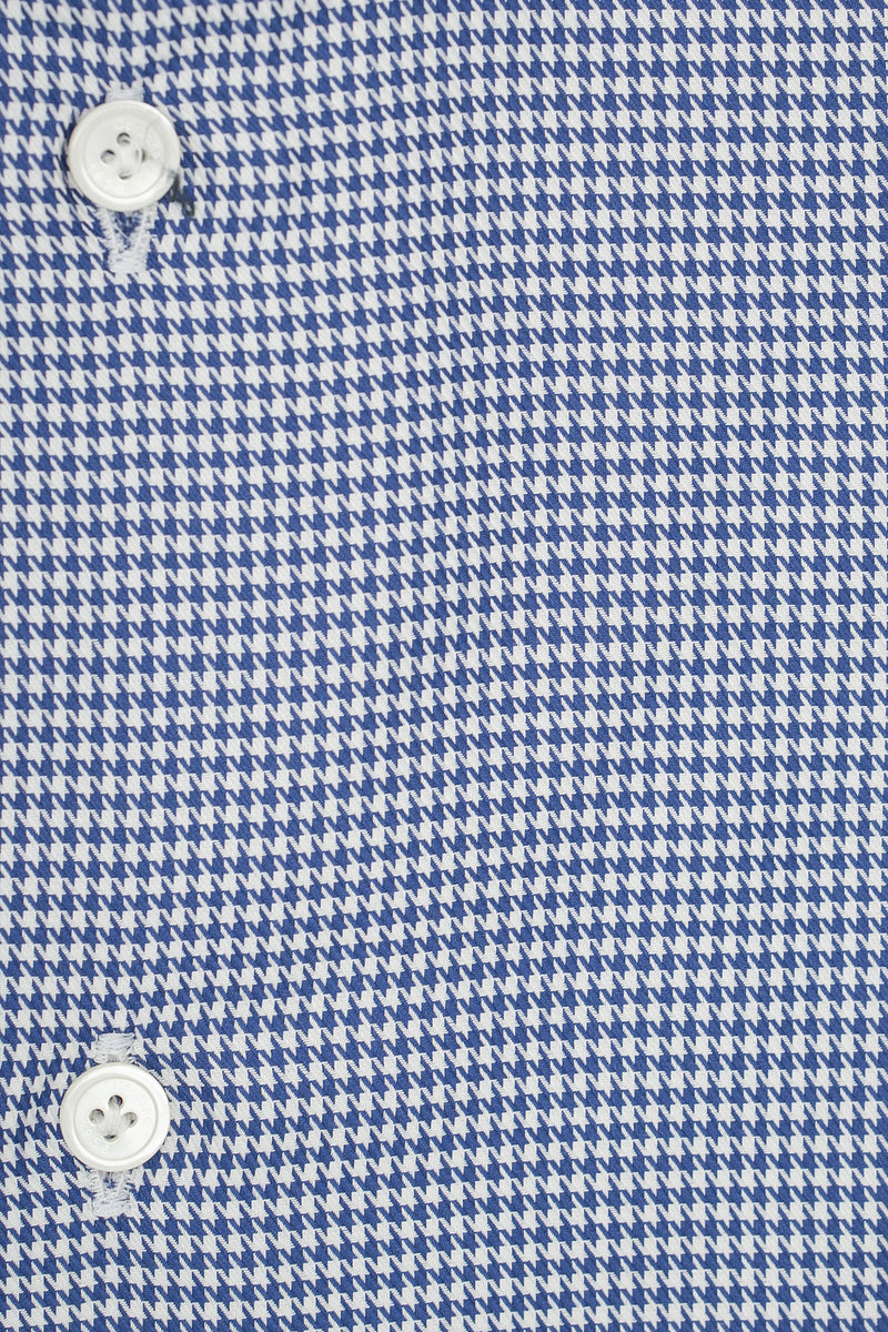 Camicia Pied-De-Poule Blu in twill Facile Stiro