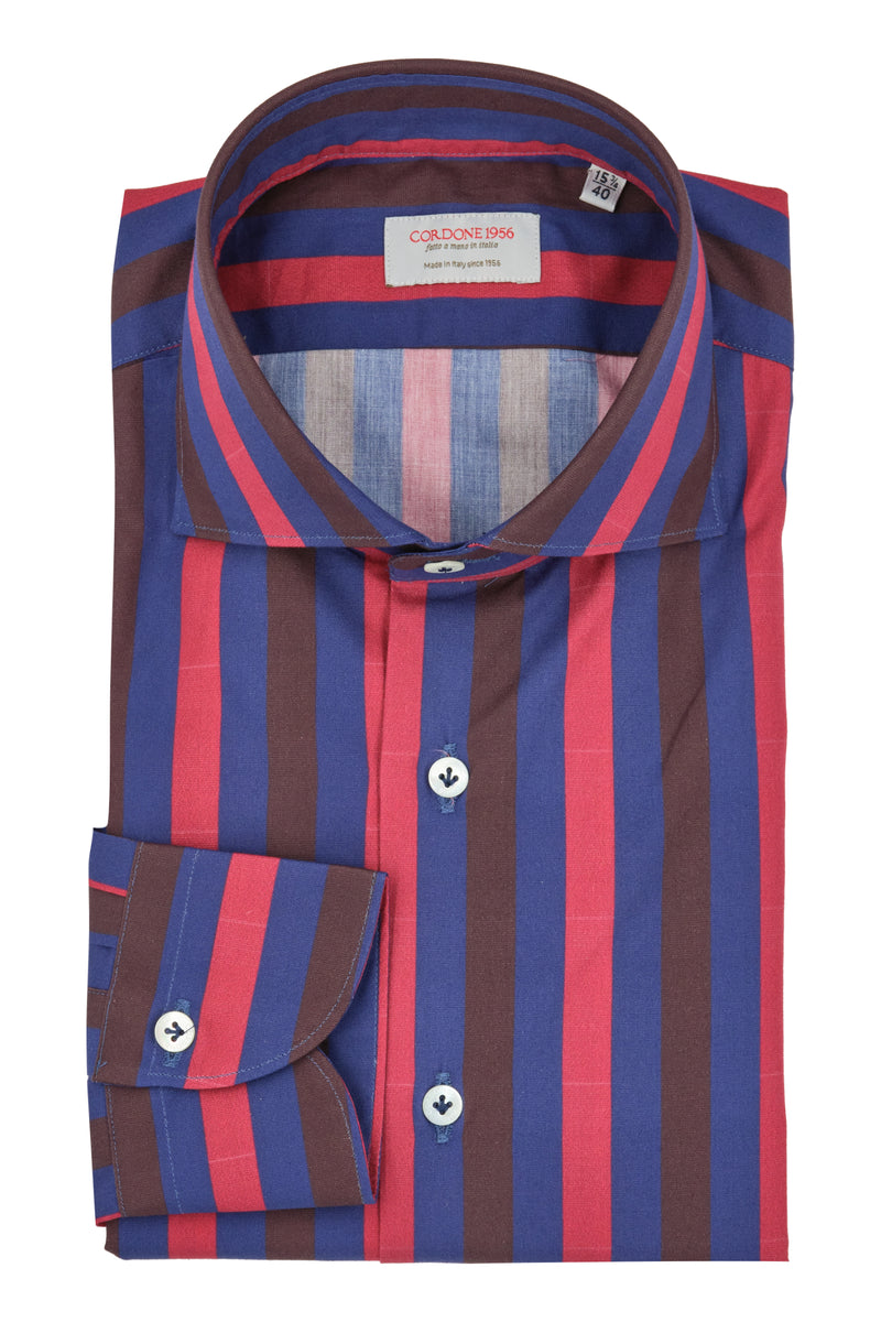 Elegant Stripe Shirt - Italian Cotton   - Handmade in Italy