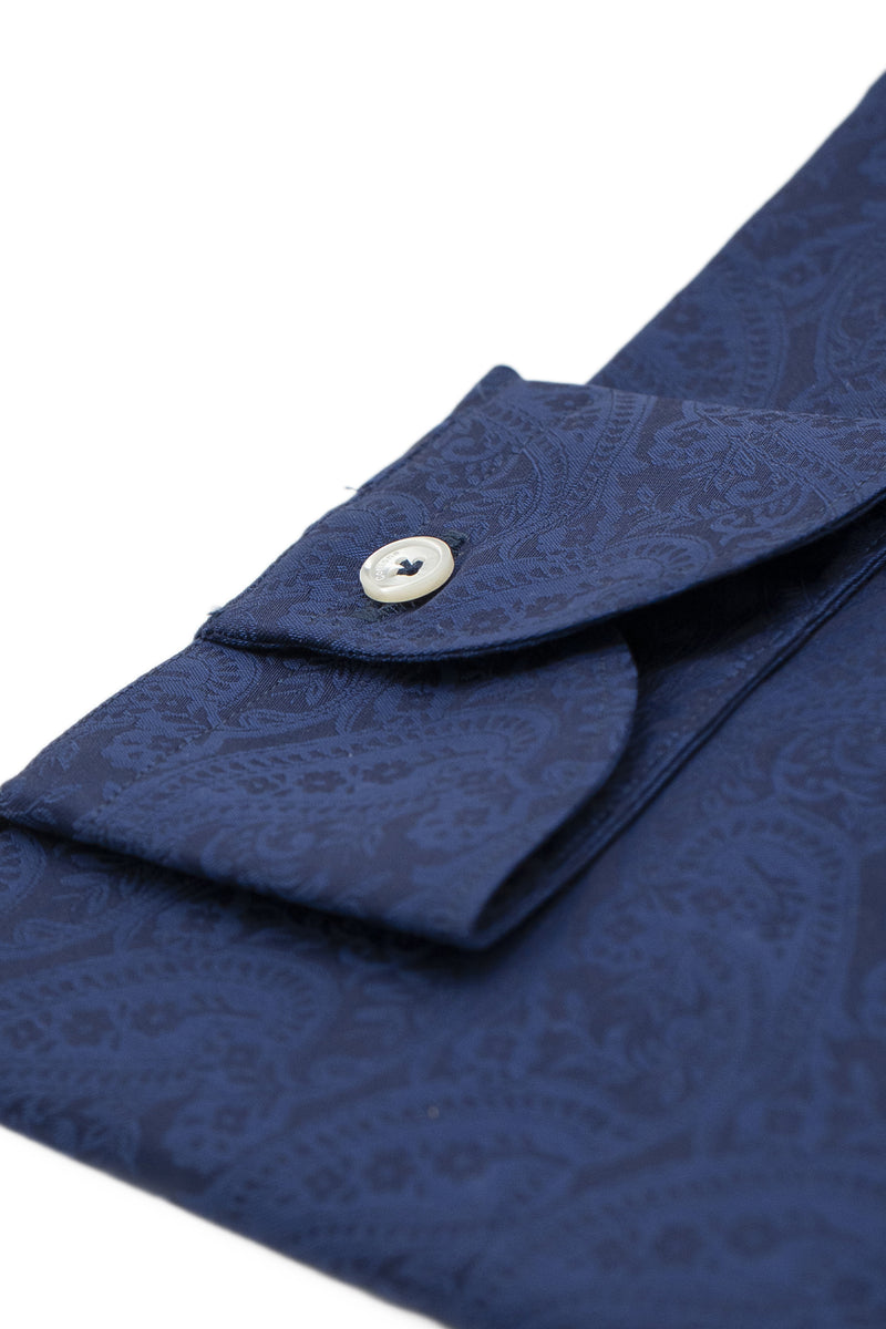 Dobby Shirt Blue Pasley