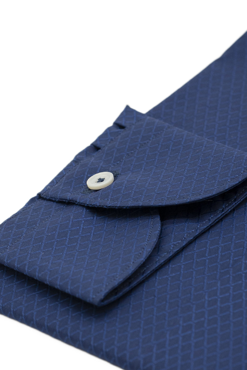 Dobby Shirt Blue Rhombs