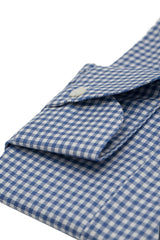Camicia a quadri blu in twill Facile Stiro