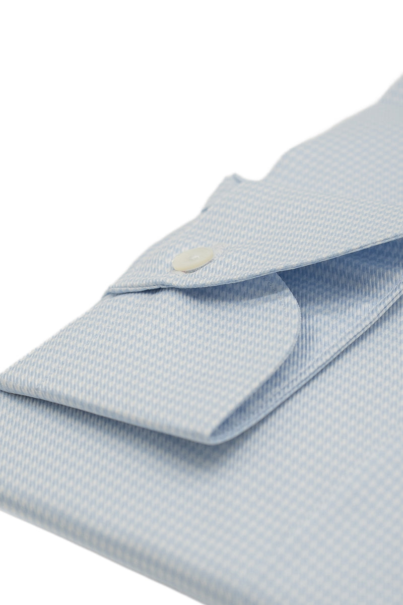 Camicia Pied-De-Poule azzurra in twill Facile Stiro