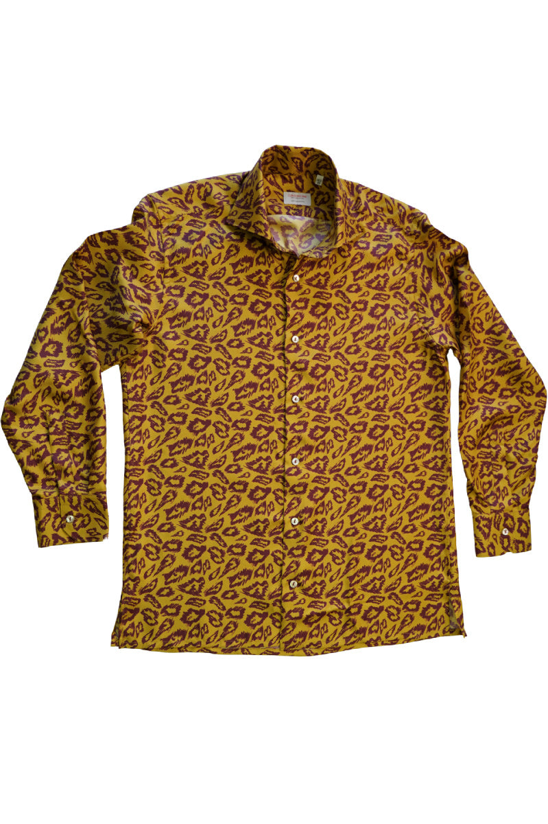 Yellow  Silk Shirt- Italian Silk - Handmade in Italy