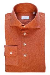 Orange Jersey Polo Shirt- Italian Cotton - Handmade in Italy