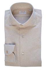 Soft Beige Shirt - Italian Cotton Flannel  - Handmade in Italy