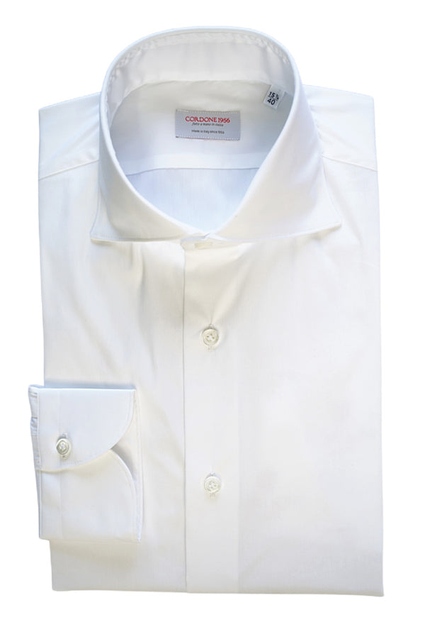 White Stretch Popeline Solid Shirt