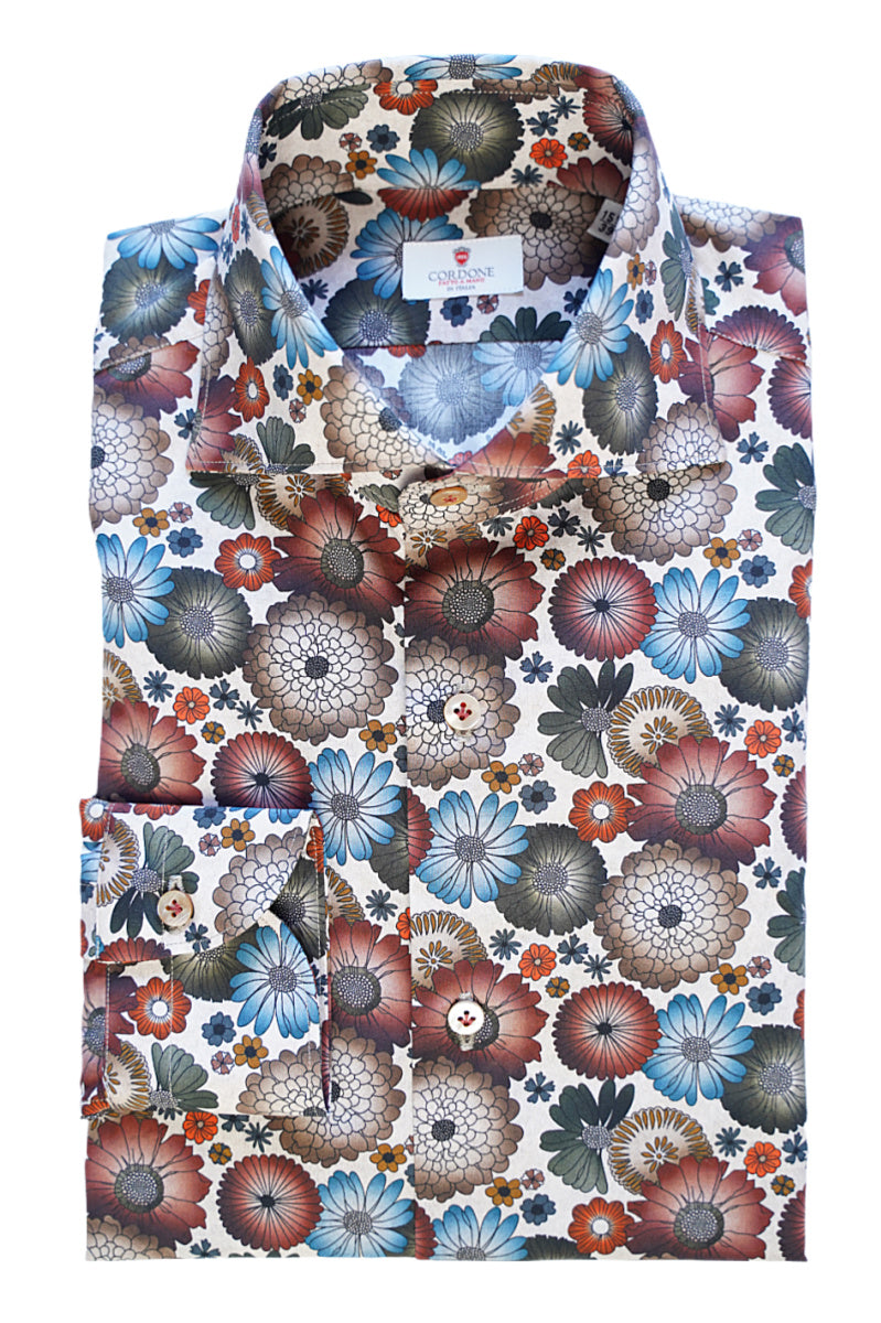 Camicia Tinta Unita Twill Celeste