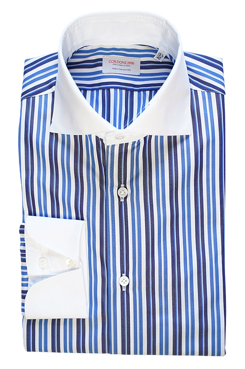 White Collar Striped Popeline Shirt REGULAR FIT / XL 45 White Collar Striped Popeline Shirt REGULAR FIT / XL 45