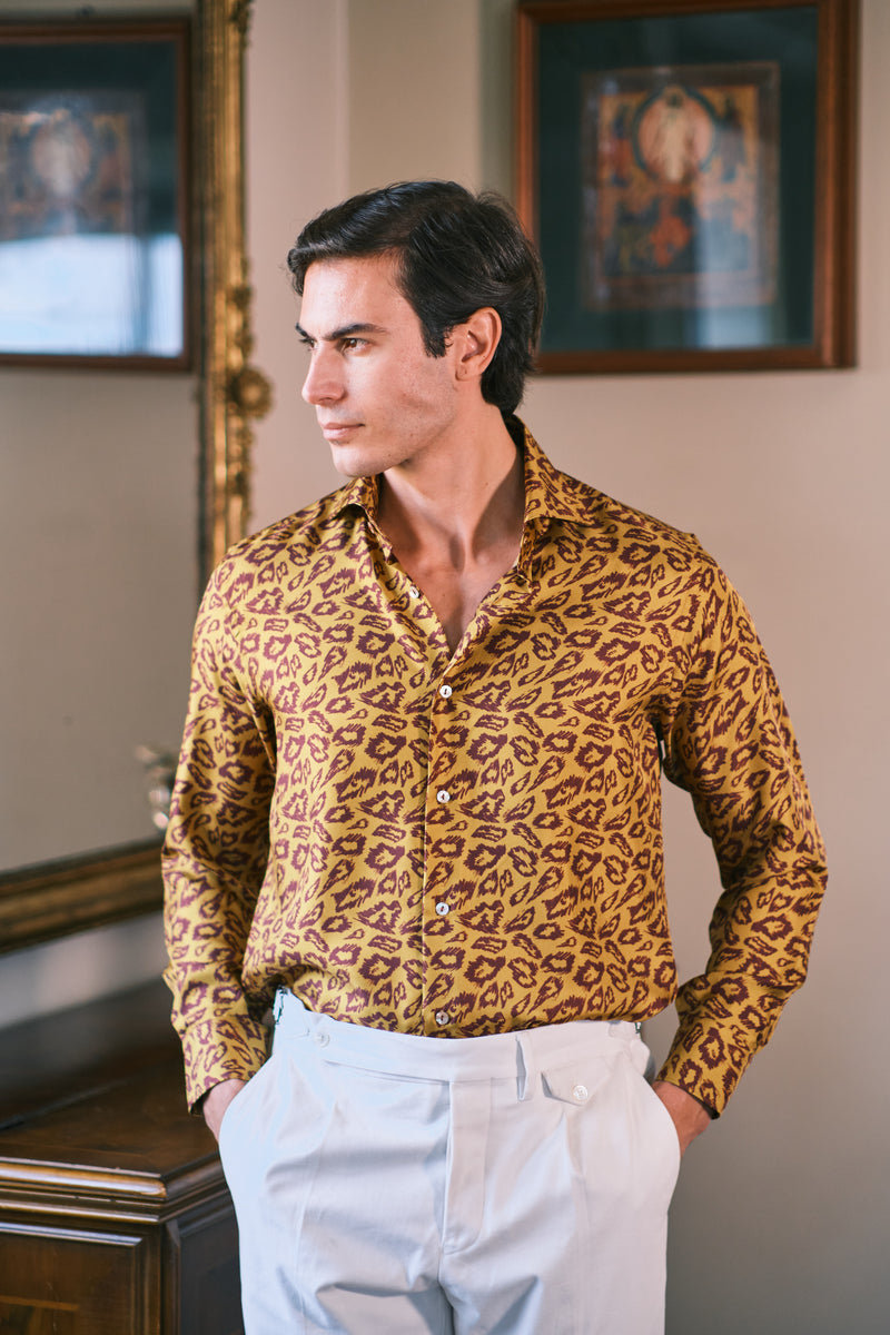 Shirt - Brown silk shirt