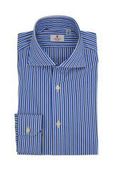 Blue narrow striped shirt