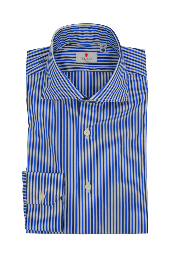 Blue narrow striped shirt