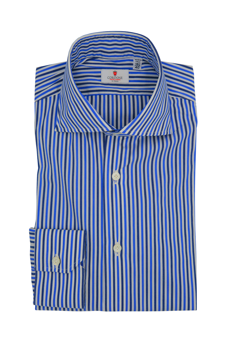 Blue narrow striped shirt