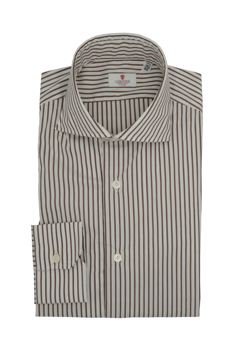 Narrow White and Salmon Line Shirt