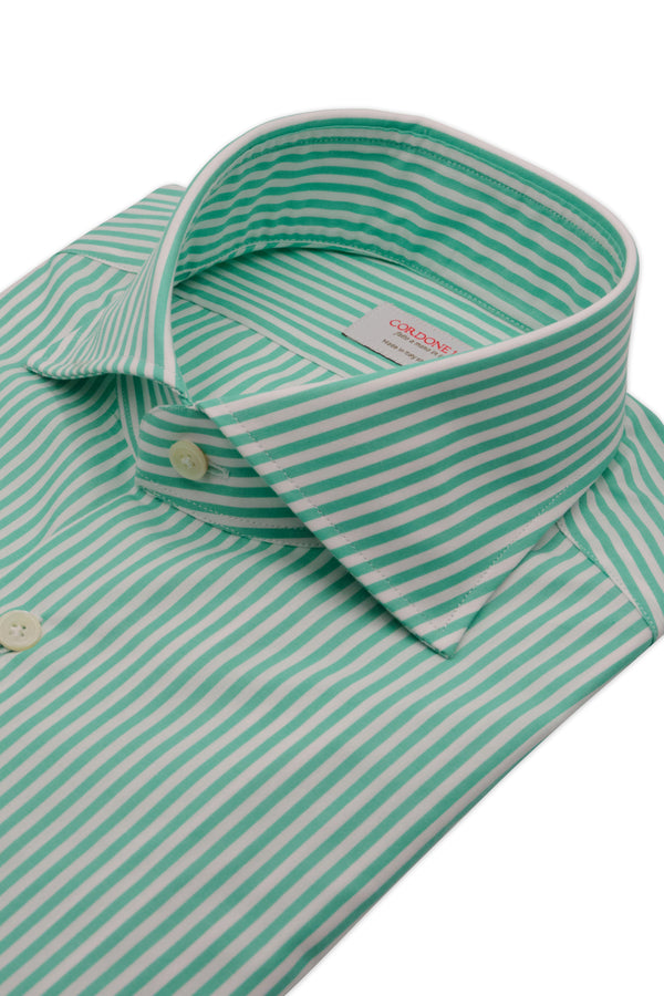 Green Striped Popline Shirt