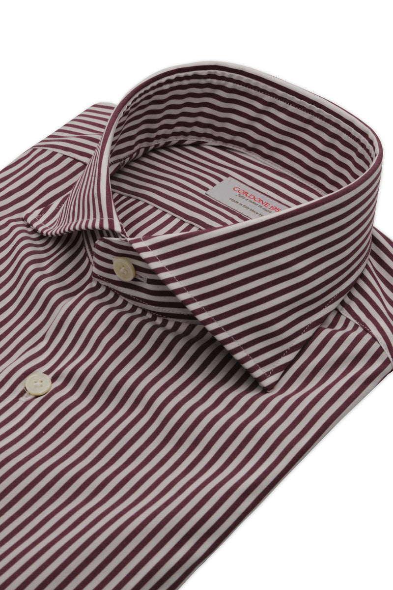 Brown Striped Popline Shirt