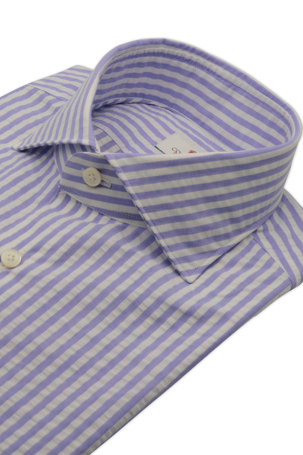 Lilac and white striped shirt