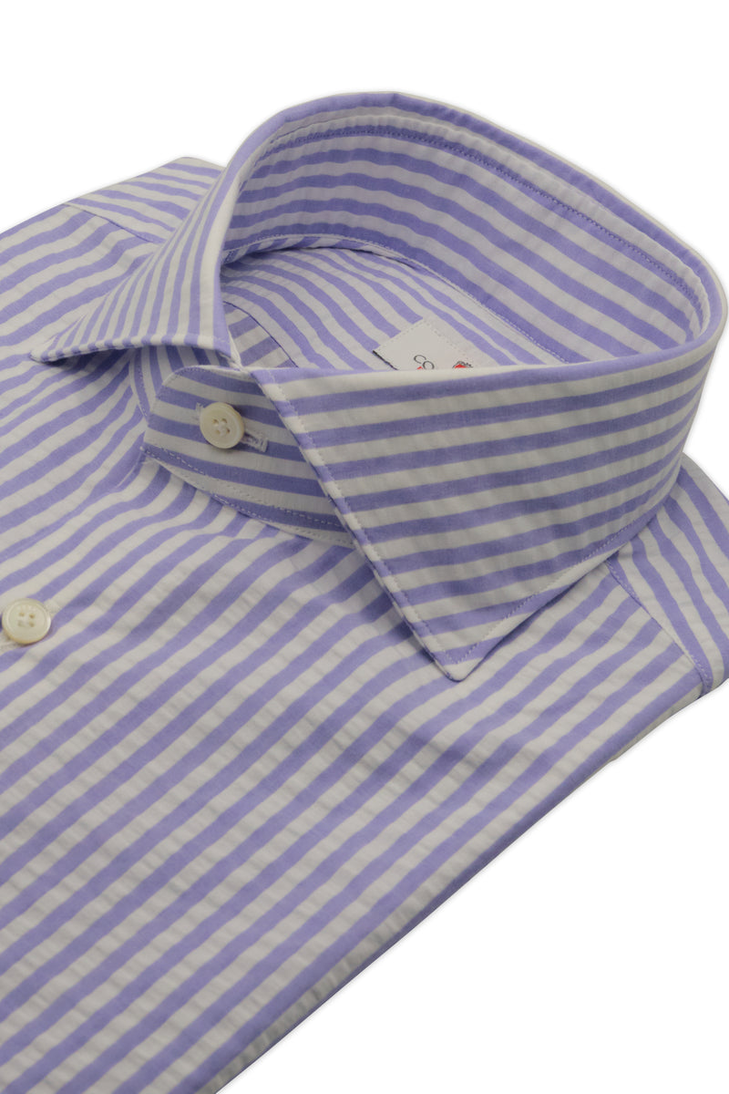 Lilac and white striped shirt