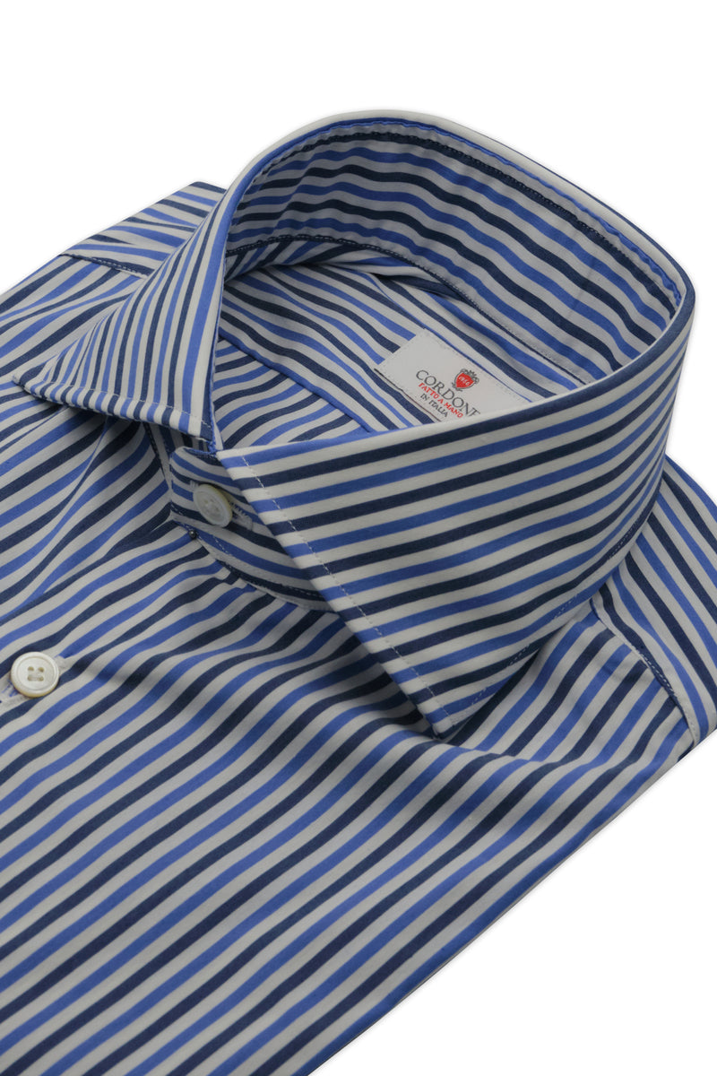 Blue narrow striped shirt