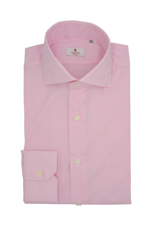 Narrow White And Pink Stripe Shirt
