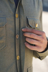 Safari Flannel Overshirt Military Green