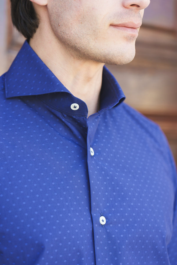 Dobby Shirt Blue Dots