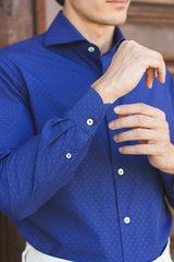 Dobby Shirt Blue Dots