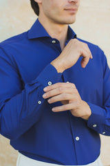 Dobby Shirt Blue Rhombs