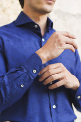 Dobby Shirt Blue Pasley