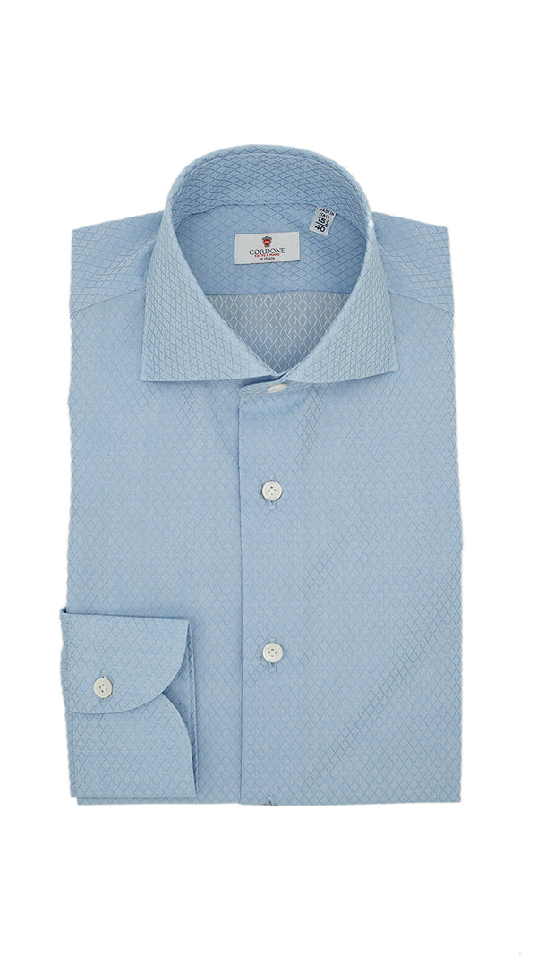 Dobby Shirt Azure Rhombs