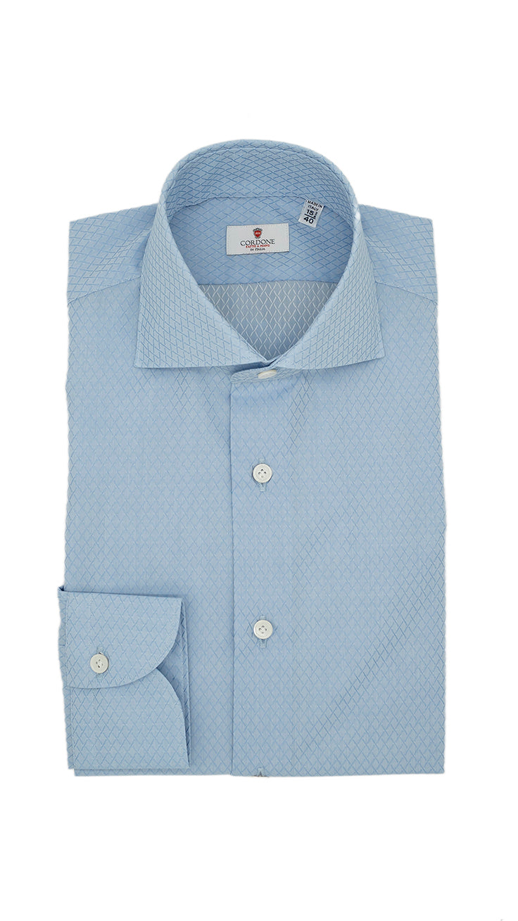 Dobby Shirt Azure Rhombs