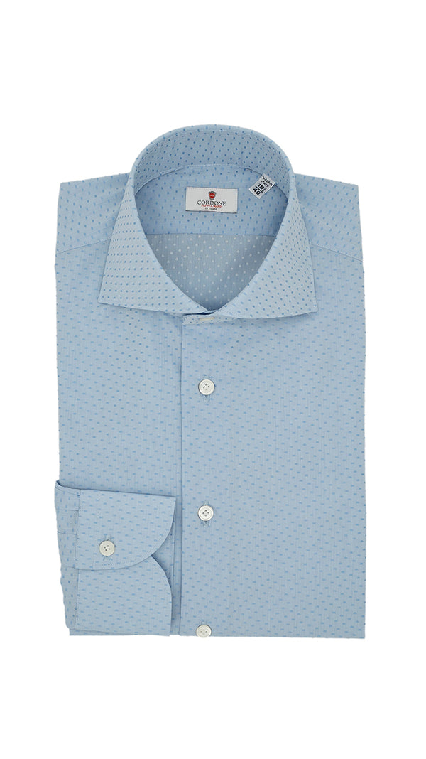 Dobby Shirt Azure Dots
