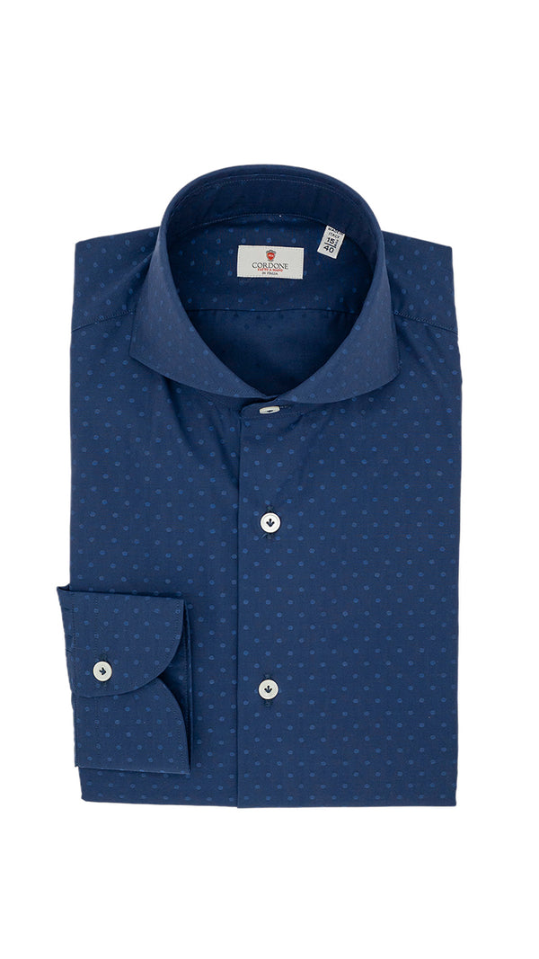 Dobby Shirt Blue Dots