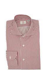 Camicia in twill a righe rosse