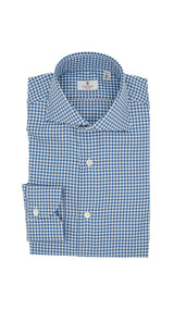 Easy Iron Check Twill Shirt Blue