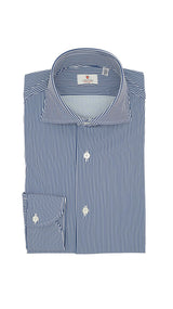 Striped Blue No Iron Techincal Fabrics Shirt