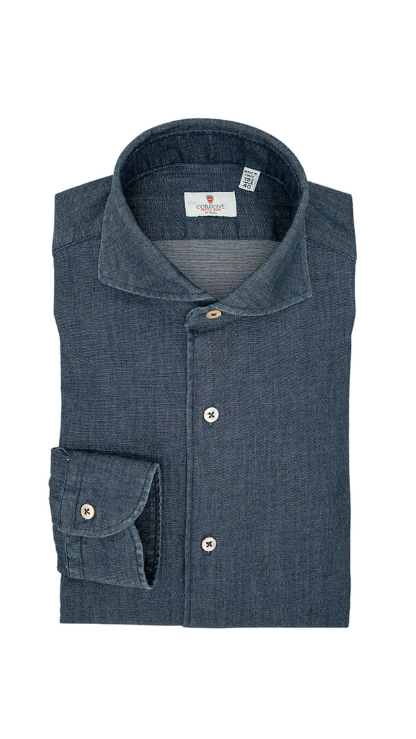 Dark Blue Denim Shirt