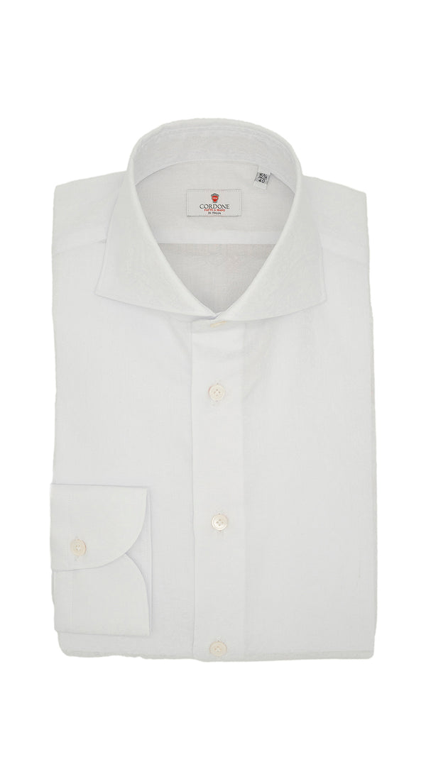Dobby Shirt White Pasley