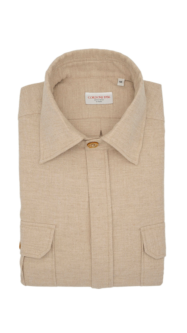 Safari Flannel Overshirt Beige