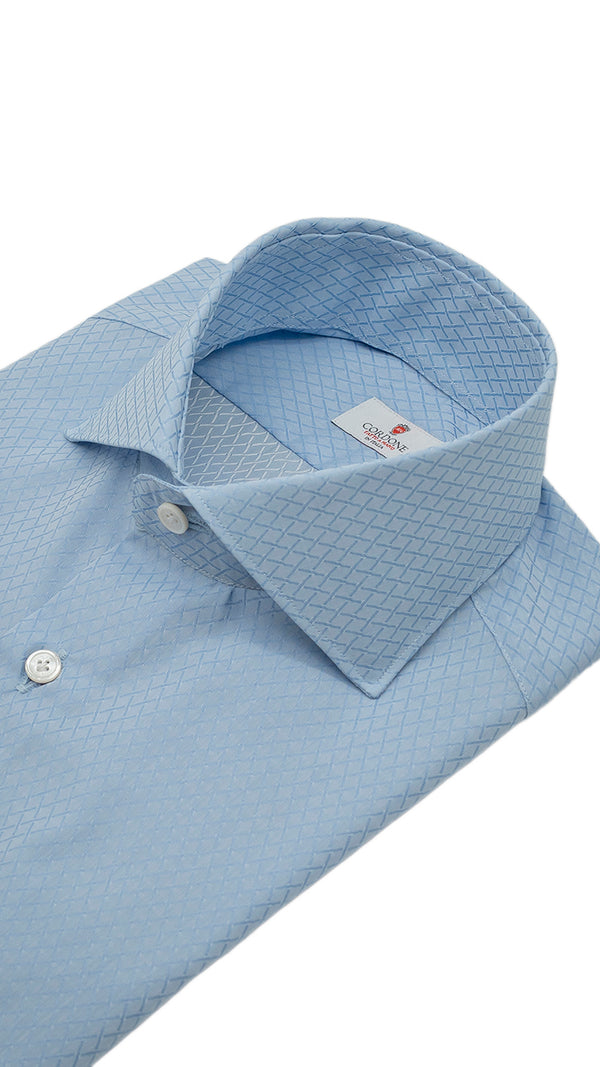 Dobby Shirt Azure Rhombs
