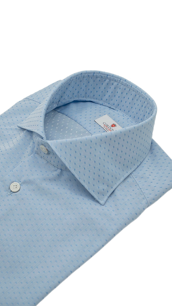 Dobby Shirt Azure Dots