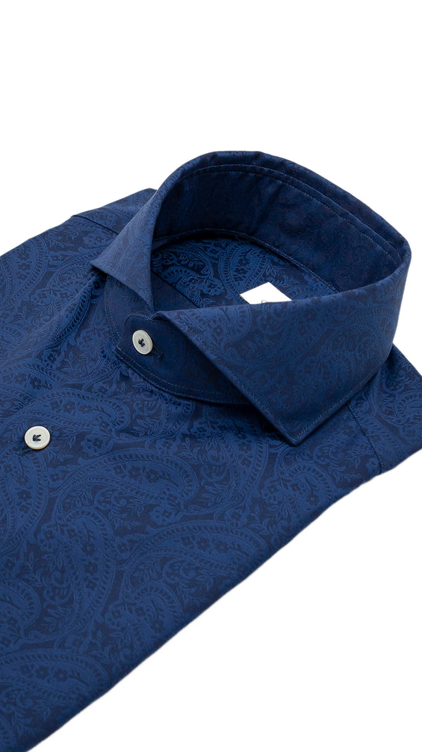 Dobby Shirt Blue Pasley