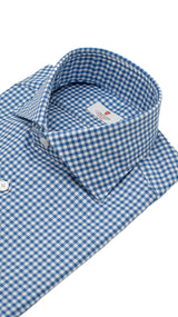 Easy Iron Check Twill Shirt Blue