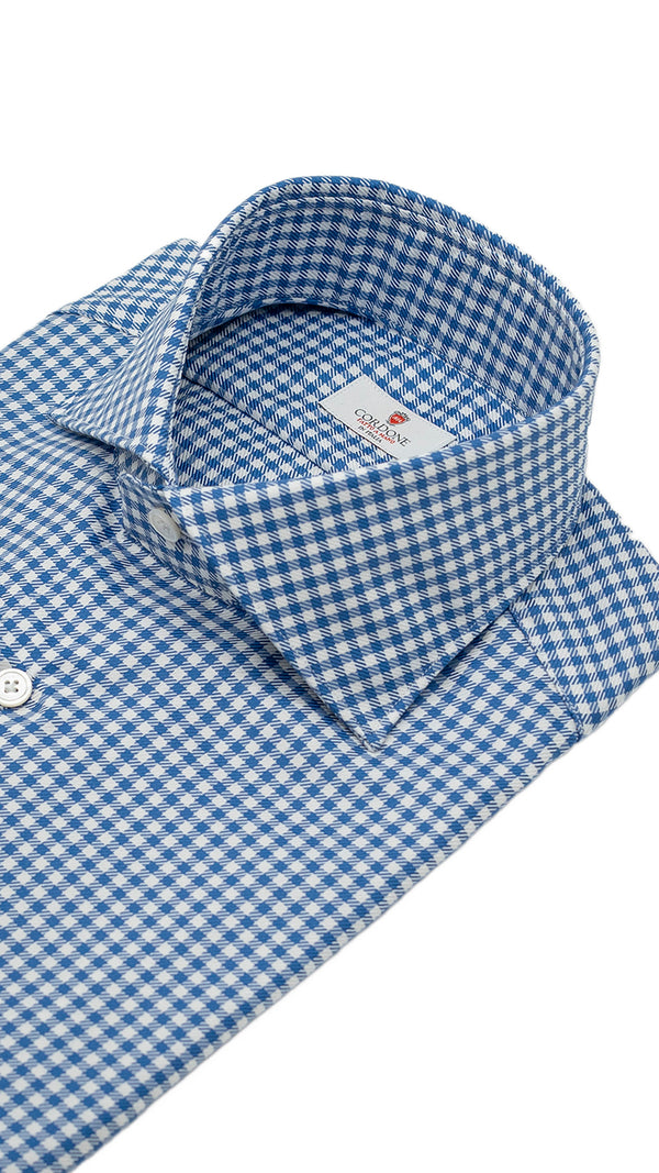 Easy Iron Check Twill Shirt Blue