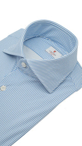 Striped Azure No Iron Techincal Fabrics Shirt