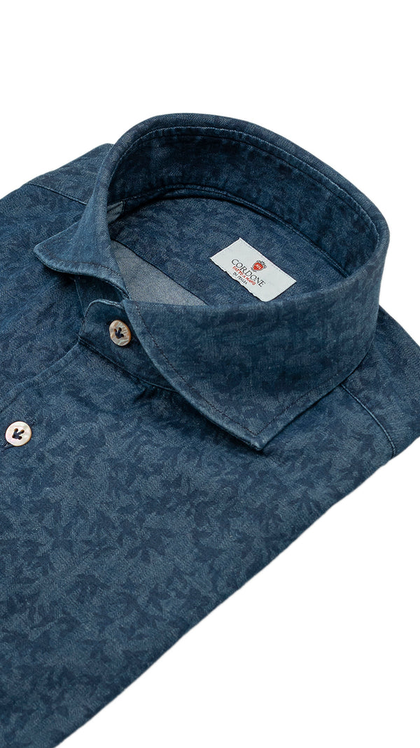 Damask Blue Denim Shirt