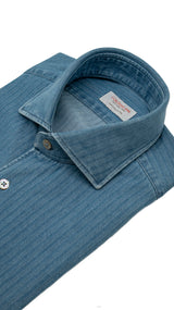 Embossed Denim Light Blue Shirt
