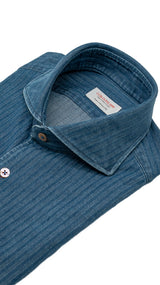 Embossed Denim Blue Shirt